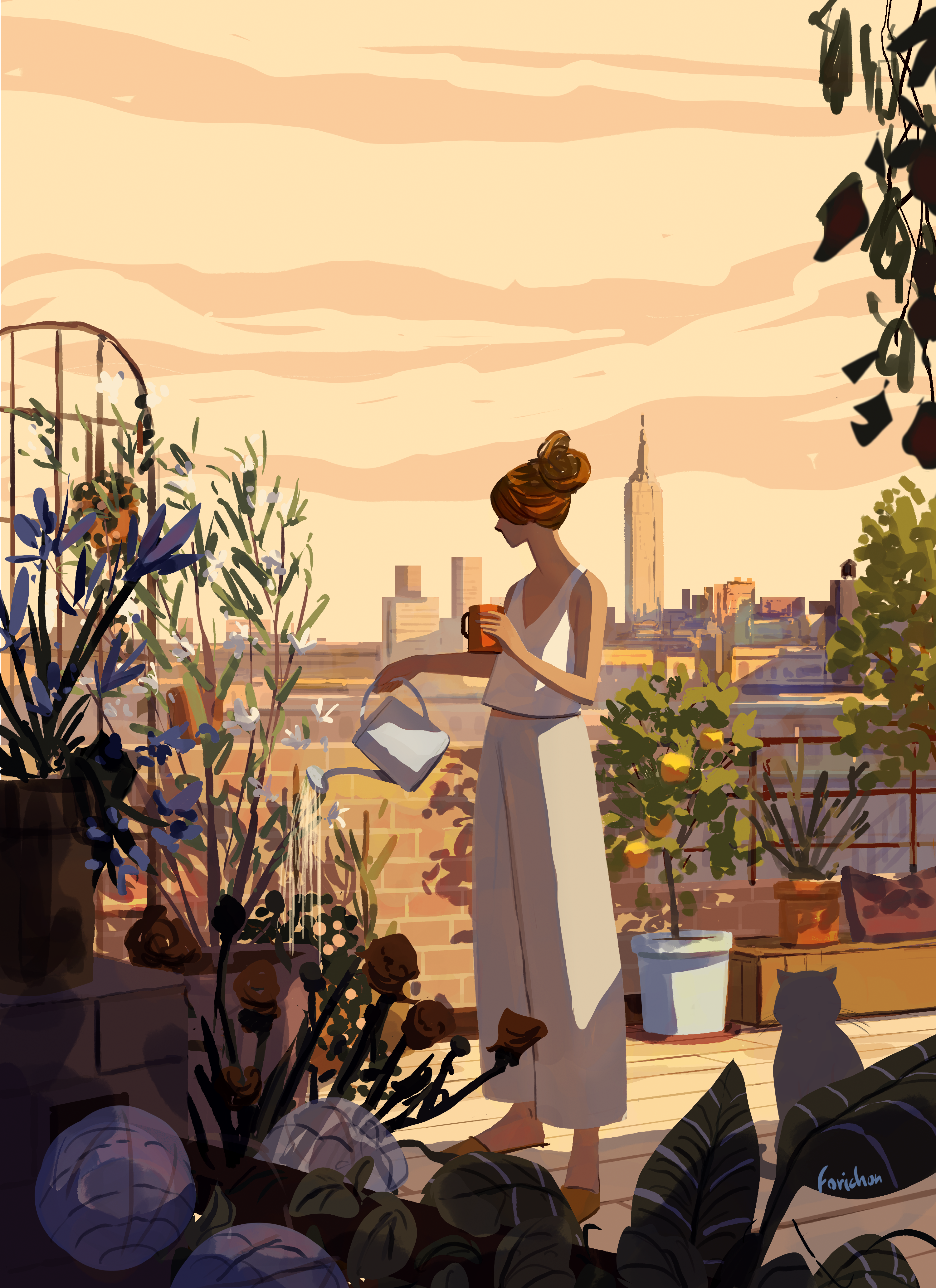 Rooftop flowers