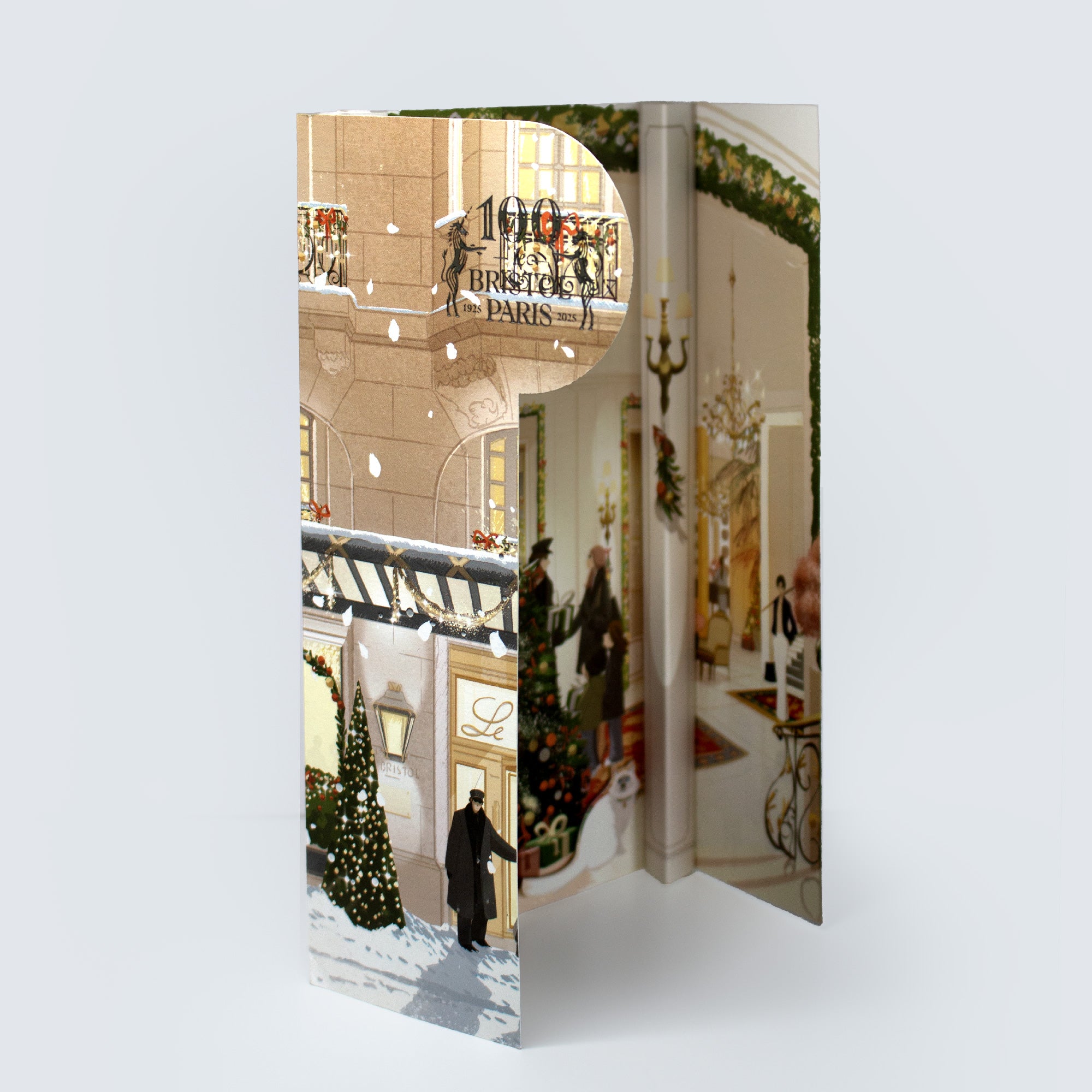 Détail de l’illustration de Noël réalisée pour Le Bristol Paris