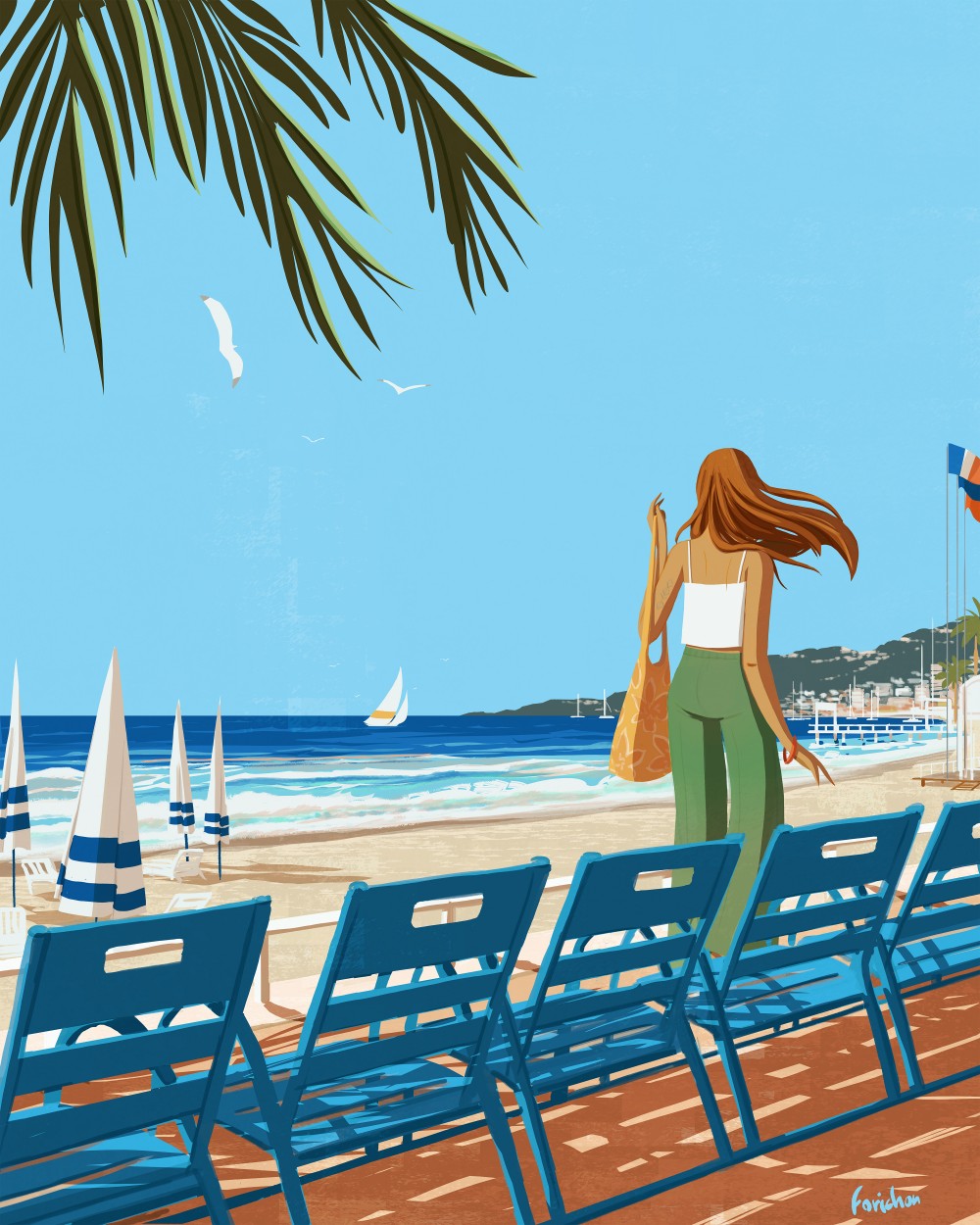 Les chaises bleues