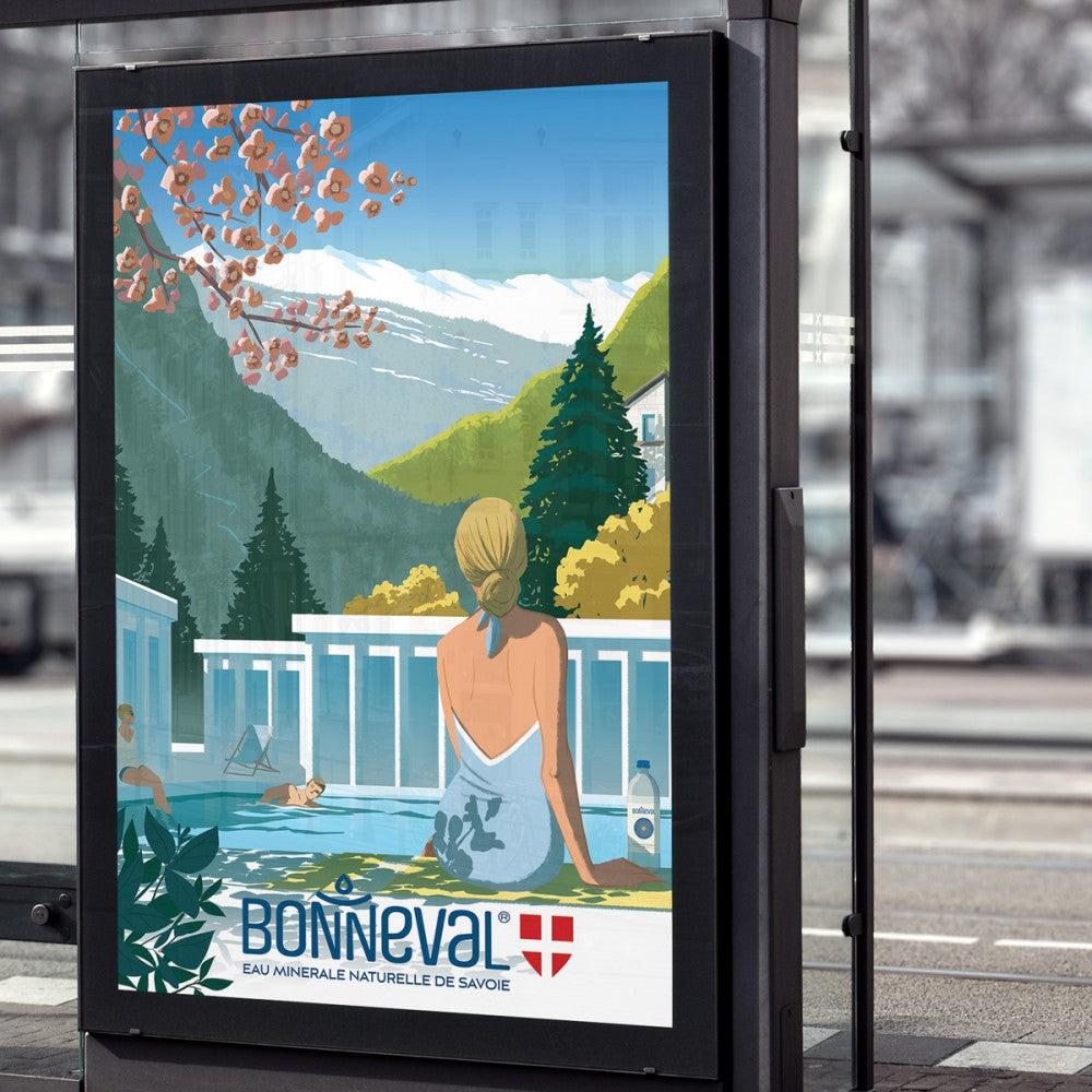 Illustration pour la marque d'eau minéral Bonneval Waters