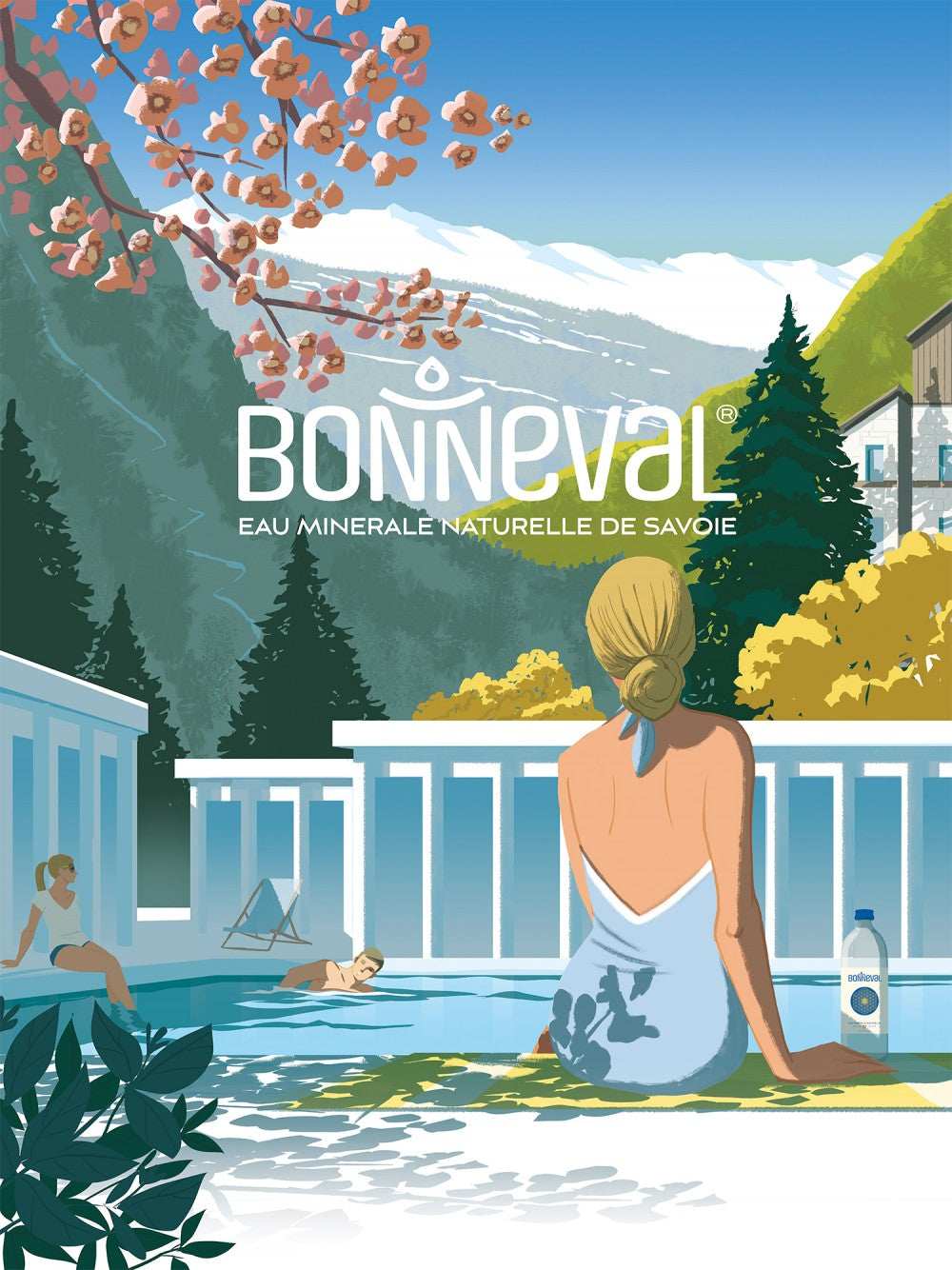 Illustration pour la marque d'eau minéral Bonneval Waters