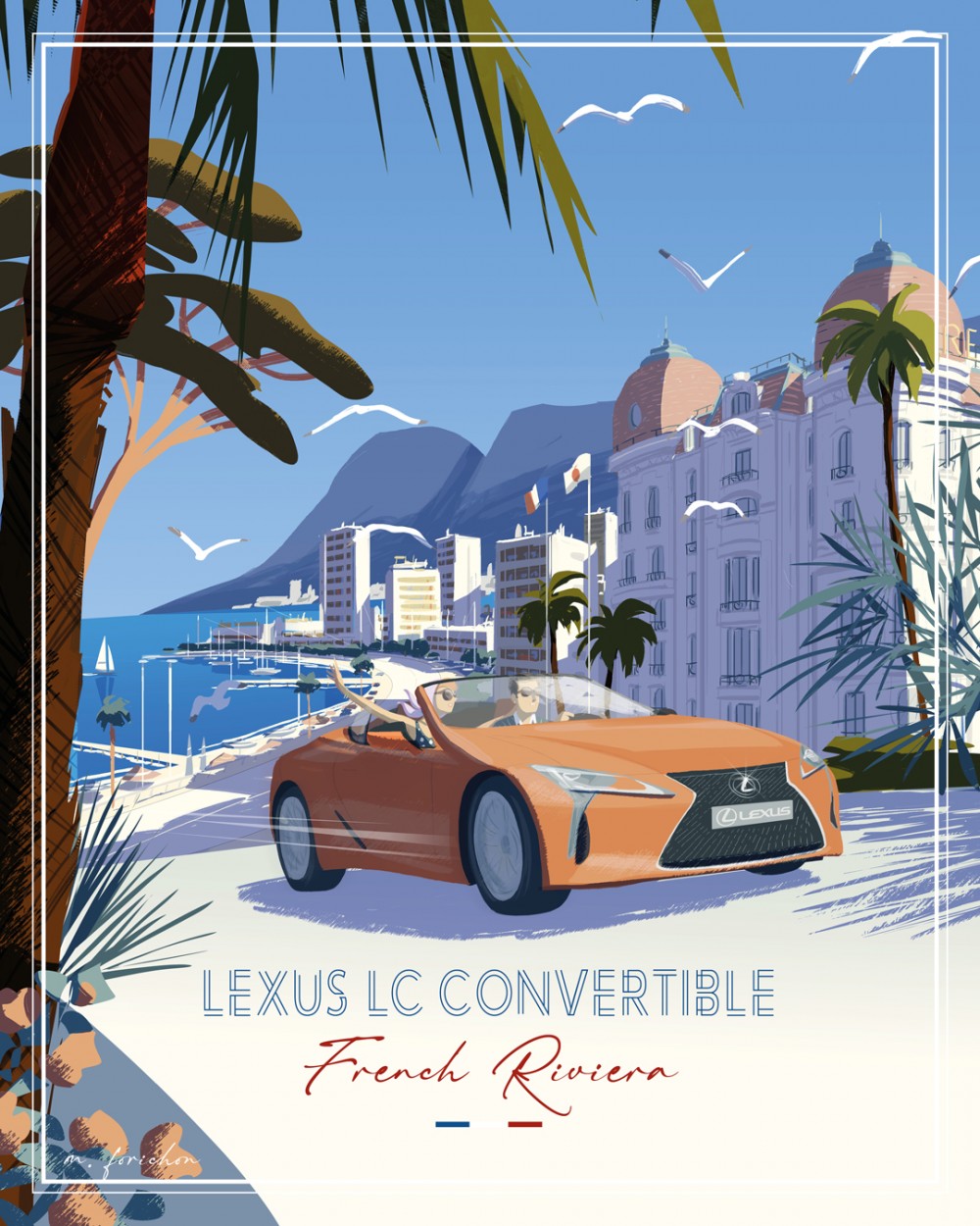 Réalisation d'une affiche pour la sortie du cabriolet Lexus LC Convertible